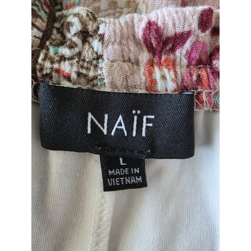 Naif Women's Off-shoulder Dress Size L Floral Multicolor Rayon Bohemian - Picture 3 of 5